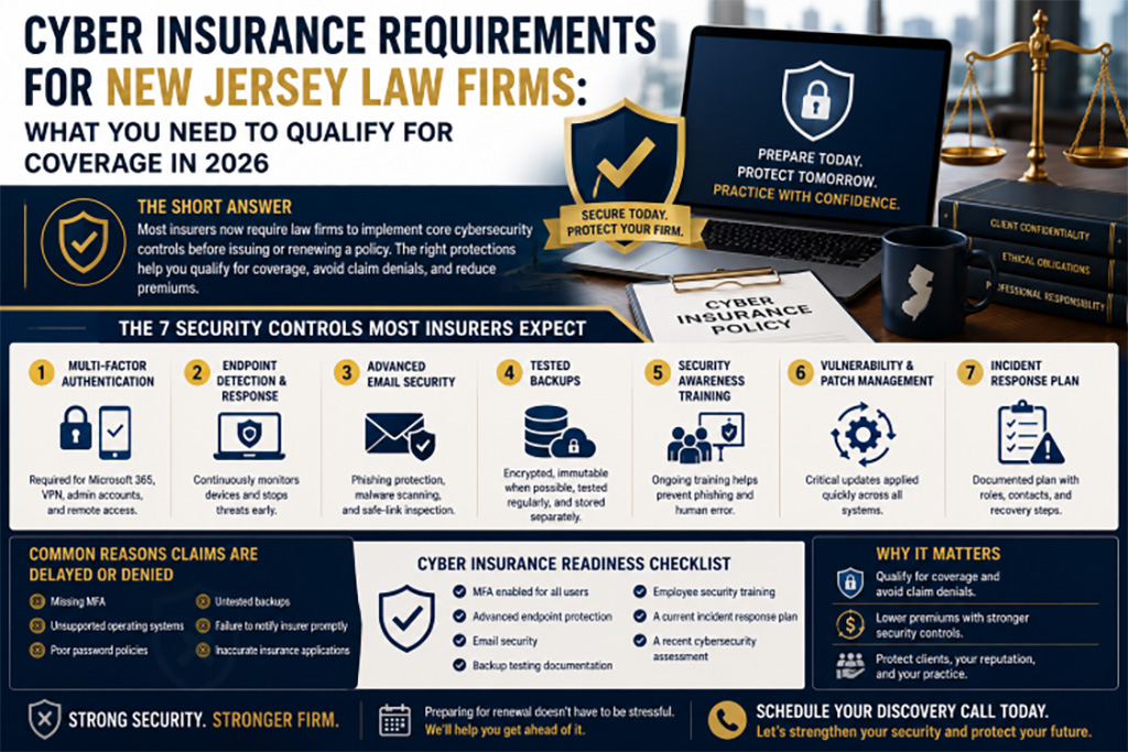 Cyber Insurance Requirements for New Jersey Law Firms: What You Need to Qualify for Coverage in 2026